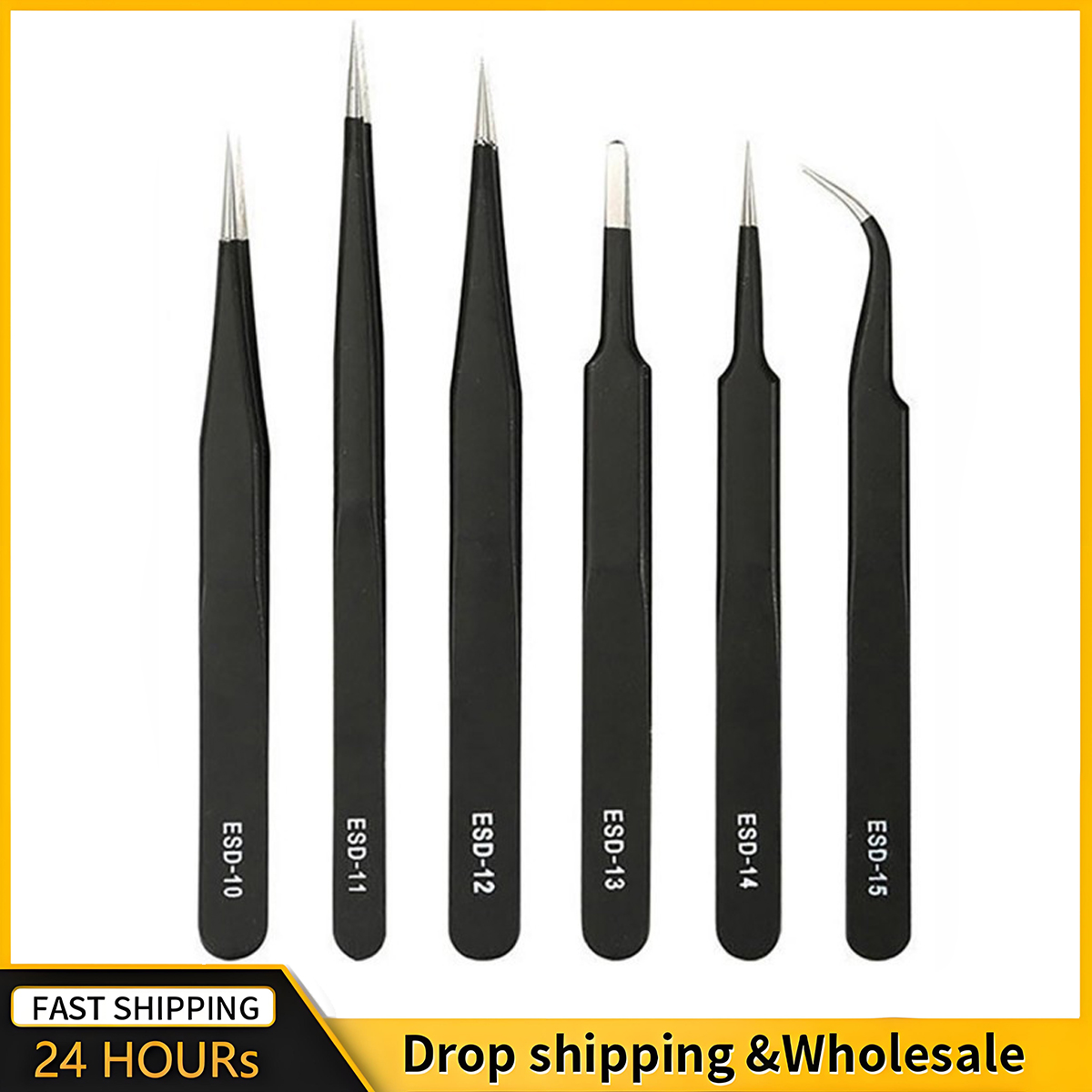 Elektronik Repair - 2/6pcs Precision Tweezers Set ESD Anti-Static