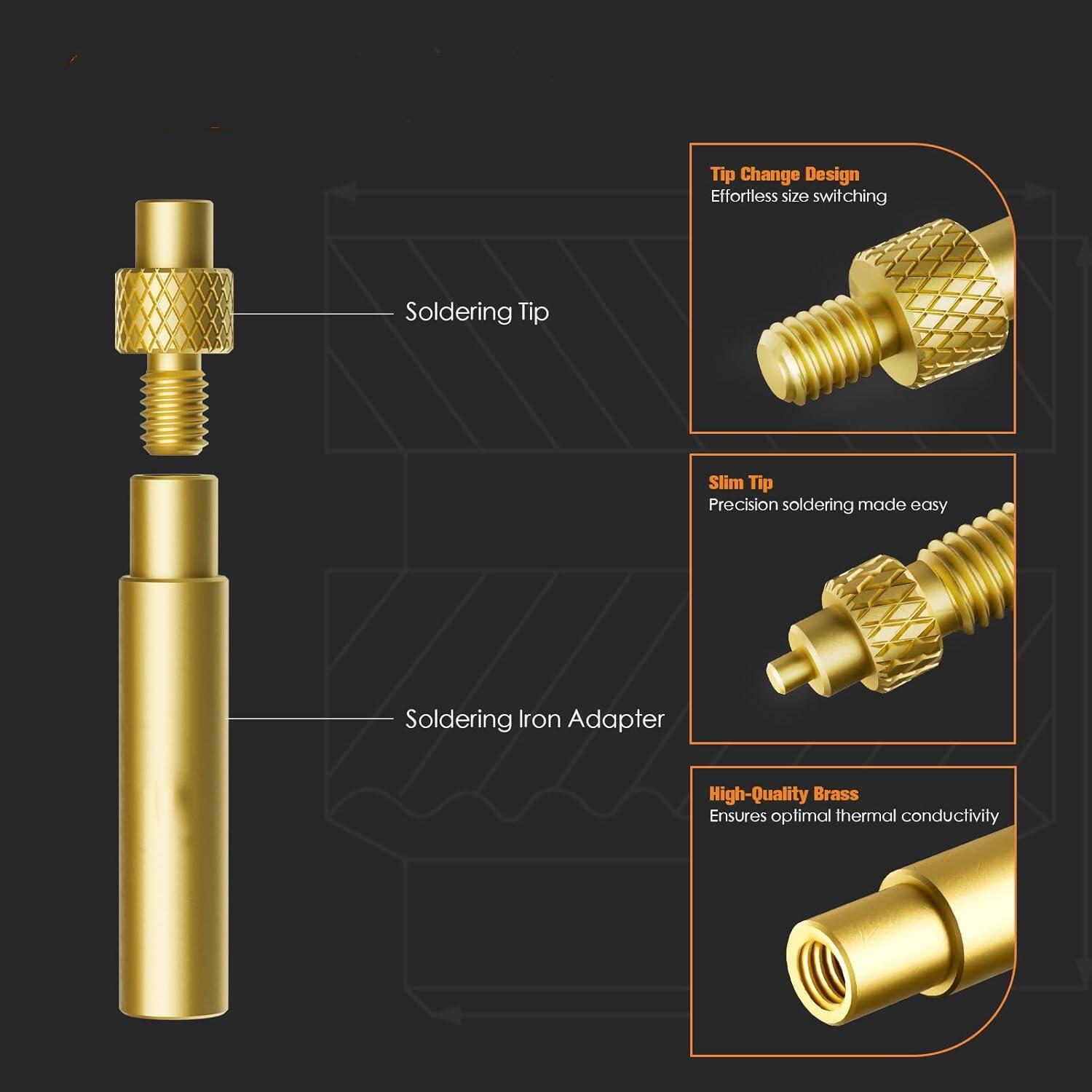 Heat Insert Nut Iron Tips Head - огляд і ціна Electronics Repair Kit With Soldering Iron