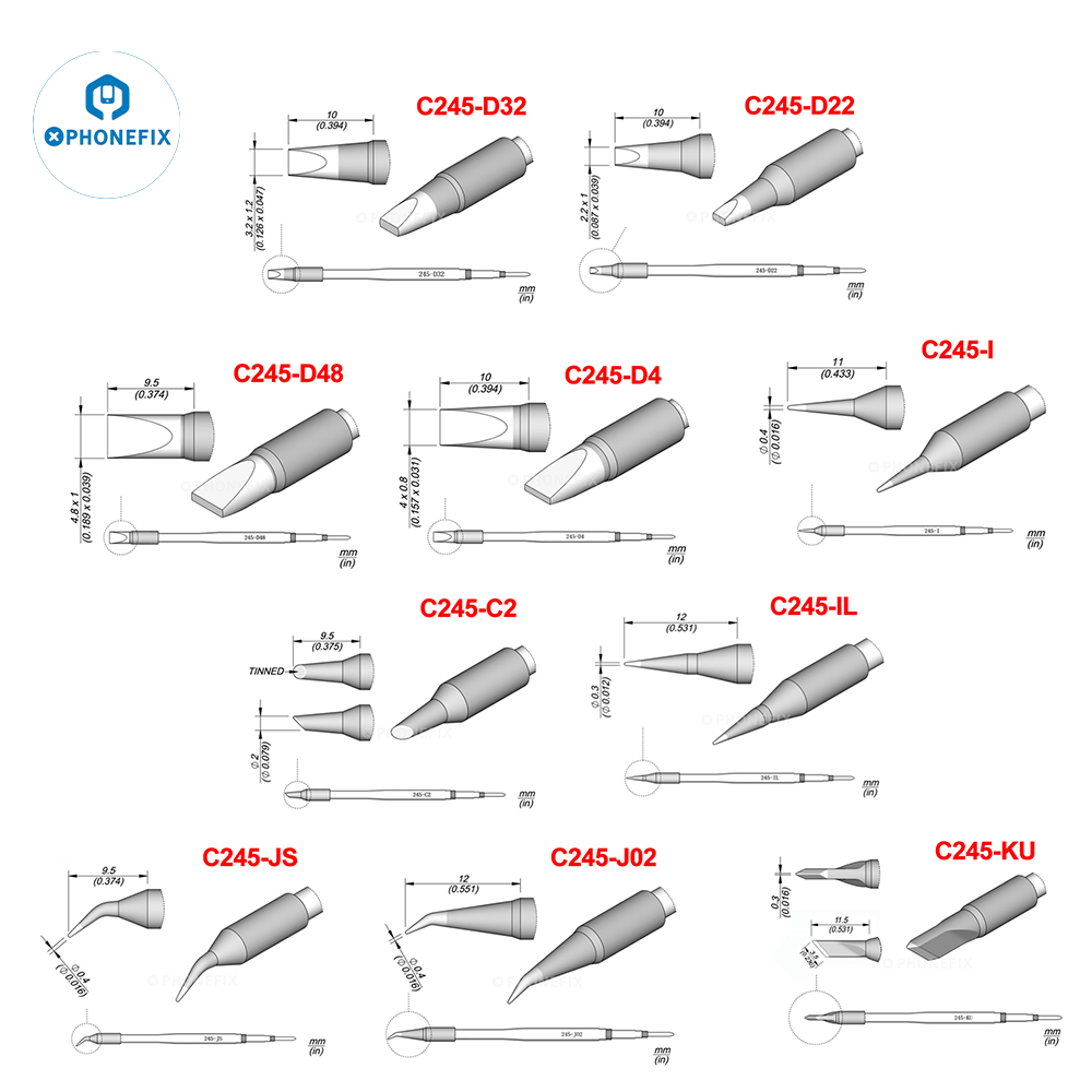 OEM C245 C470 Series Tips C245 - огляд і ціна Electronics Repair Kit With Soldering Iron
